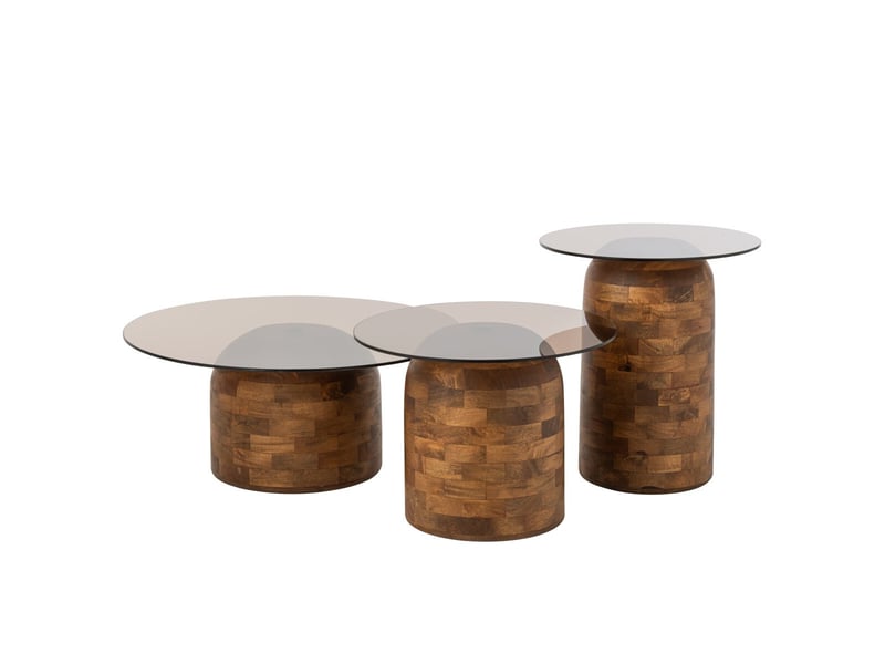  Table d'appoint en verre perrine 56cm naturel  - Conforama D