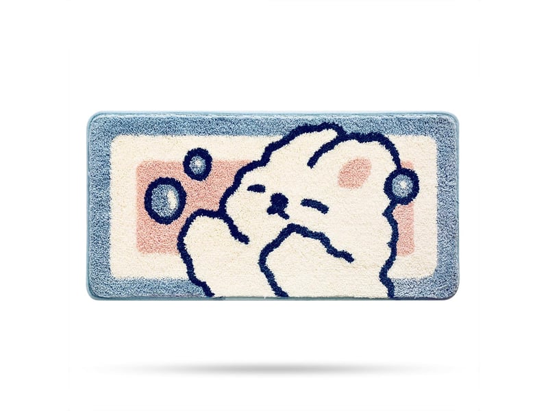  Tapis de salle de bain en forme de chat mignon, extra doux et absorbant, lavable en machine, tapis antidérapant pour baignoire,40x80cm  - Conforama A