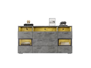 Buffet 2 porte(s) 3 tiroir(s) MAISENTIEL - 140 cm coloris gris
