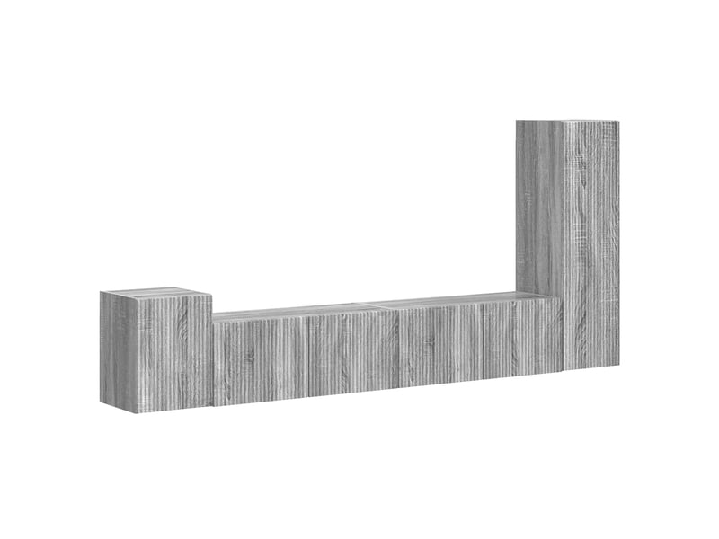  Ensemble meuble tv - banc tv - meuble de rangement 3 pcs gris sonoma bois d'ingénierie  - Conforama A