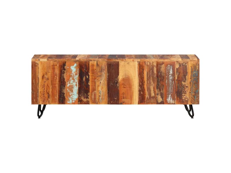  Meuble tv - banc tv - meuble de rangement 110x30x40 cm bois massif de récupération  - Conforama A