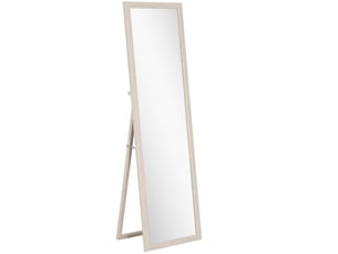 Miroir sur pied rectangulaire blanc 160 x 50 cm en verre trempé, à poser ou fixer au mur, sans montage
