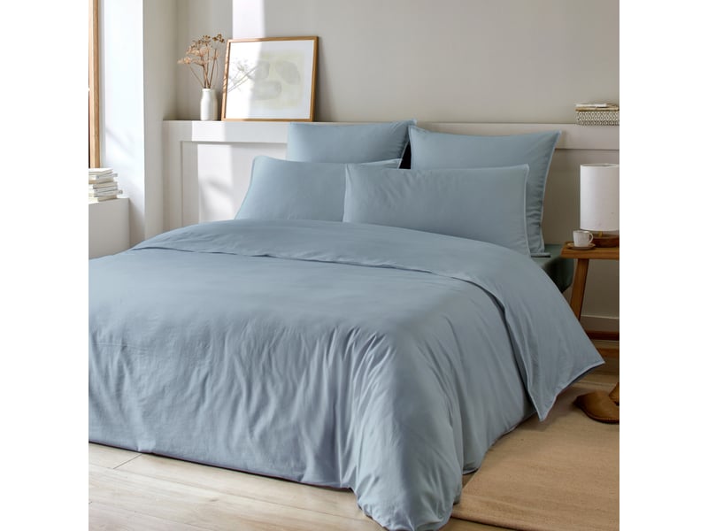  Parure de lit 220x240 cm bambou - coton ardoise PD25645 - Conforama D
