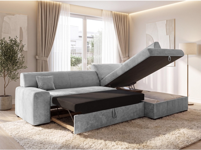 Canapé convertible lucera 260 cm avec coffre – gris clair Lucera - Conforama C