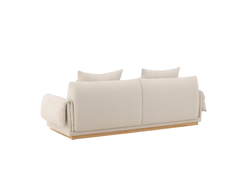  Canapé 3 places effet lin mollosund 237cm beige  - Conforama E