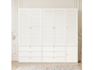 Armoire     WISHDOR  coloris blanc largeur 225 cm