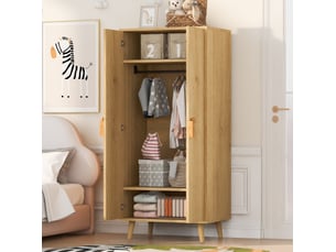 Armoire 2 porte(s) battante 0 tiroir(s) HAVRYA coloris naturel largeur 70 cm
