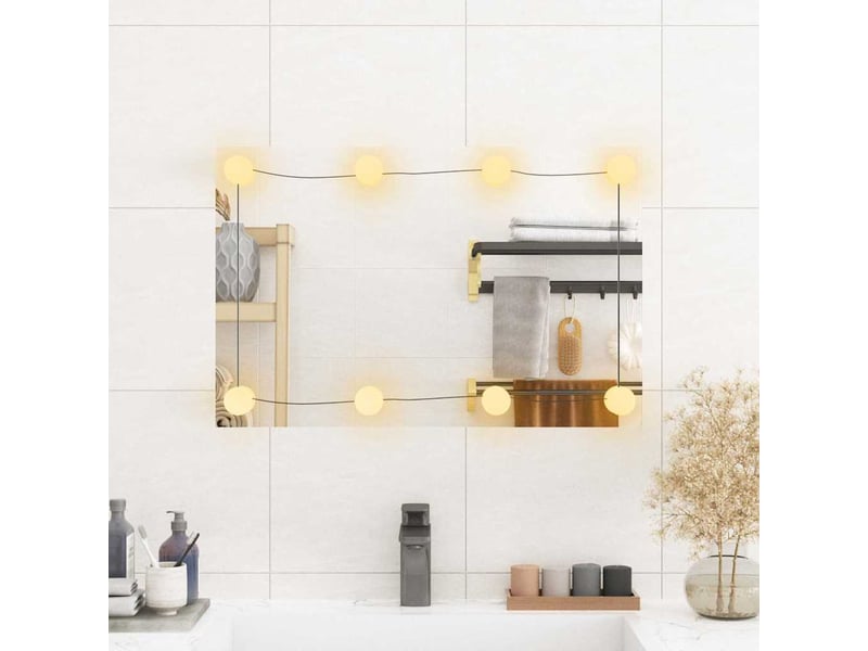  Miroir mural avec lumières led 40x60 cm verre rectangulaire cf62820  - Conforama C