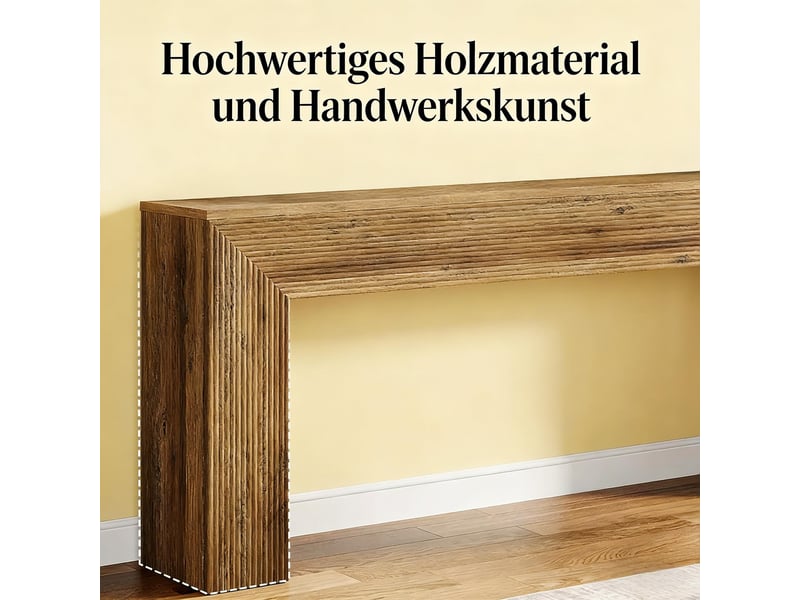  Table console rustique en mdf marron 160x30x85 cm  - Conforama D