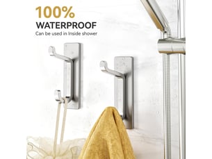 Sakae crochet serviettes cuisine, adhésif mural sans perçage, imperméable, antirouille, argenté, 4 pièces