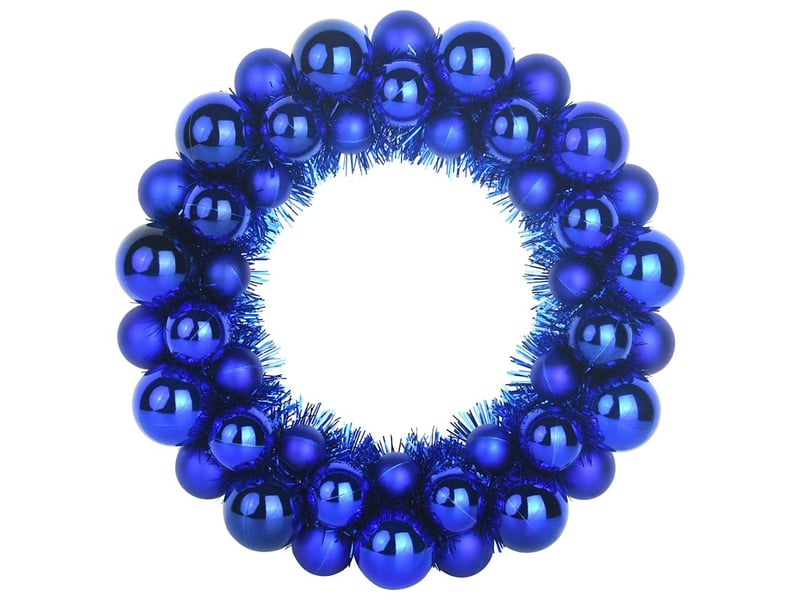  Couronnes de boules de noël 2 pcs bleu 33 x 33 x 7 cm  - Conforama D