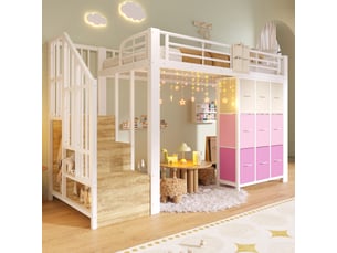 Lit avec rangement 90x200 cm <strong>CHICFURN</strong>  <strong></strong> coloris blanc