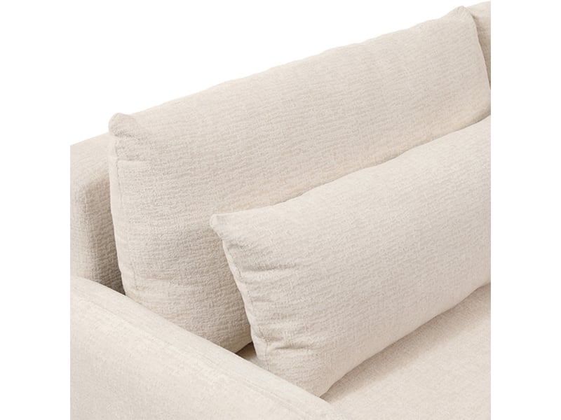  Canapé convertible 3 places en tissu beige et pieds noirs - sokka  - Conforama D