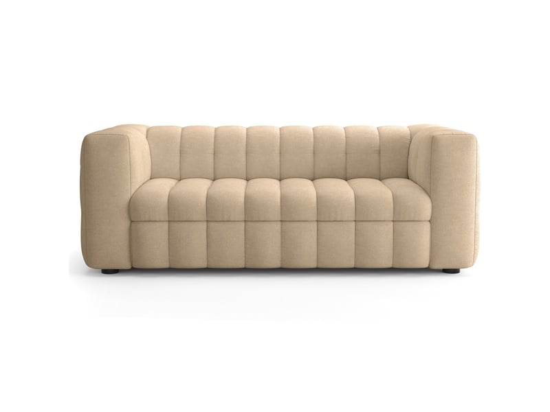  Canapé capitonné convertible 3 places en tissu chenille taupe - ouverture express - cester Cester - Conforama A