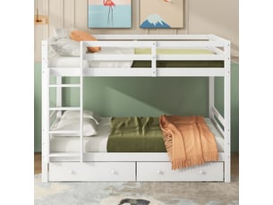 Lit superposé 140x200 cm <strong>ZOVIRA</strong>  <strong></strong> coloris blanc