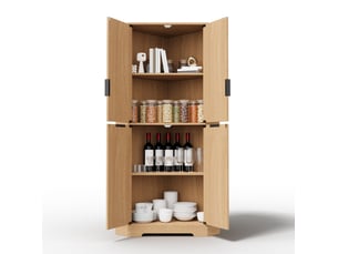 Buffet 4 porte(s)  0 tiroir(s) <strong>WISHDOR</strong> <strong></strong> - 60 cm coloris naturel 