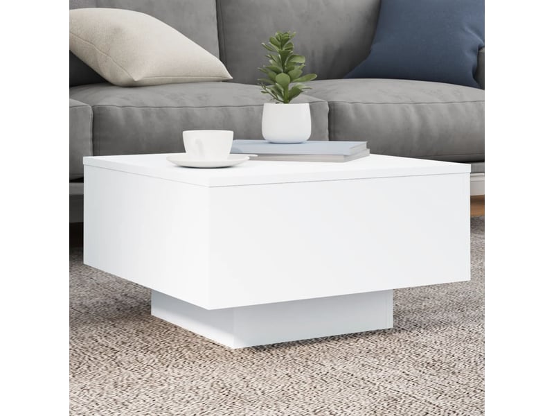 Table basse | table d'appoint salon blanc 55x55x31 cm bois d'ingénierie  - Conforama B