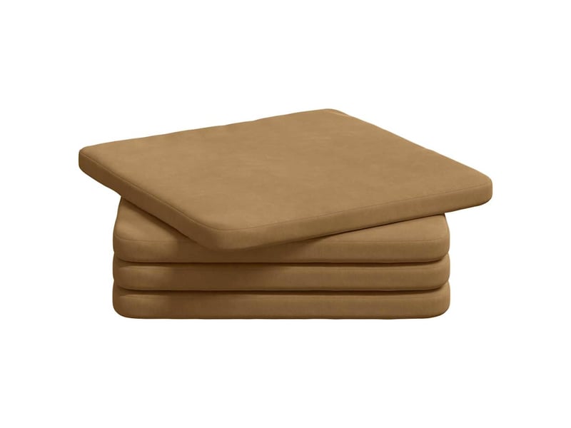 Lot de 4 coussins de siège, coussins décoratifs velours marron 40 x 40 x 3 cm cf60040 - Conforama A