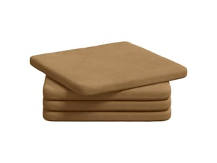 Lot de 4 coussins de siège, coussins décoratifs velours marron 40 x 40 x 3 cm cf60040