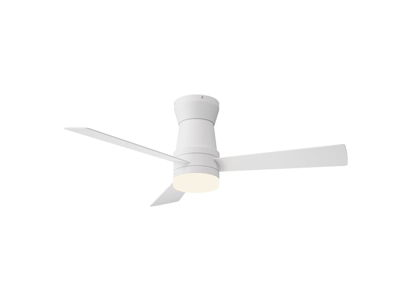 Ventilateur de plafond avec led - 52 pouces - 3 pales en contreplaqué, silencieux - style moderne - blanc - Conforama A
