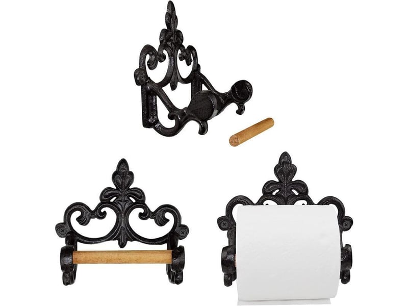  Enowelir support mural industriel en fonte pour rouleau de papier toilette suspendu  - Conforama B