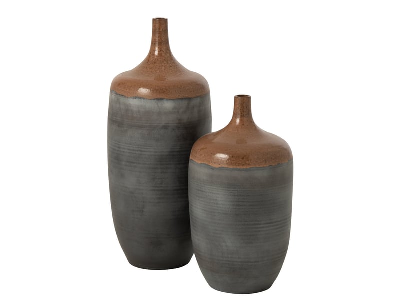  Vase en céramique havan 80cm bleu gris  - Conforama B