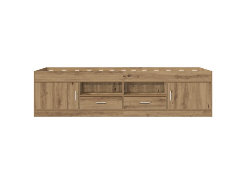 Lit simple- lit adulte - cadre de lit avec rangement chêne artisanal 80 x 200 cm - Conforama D