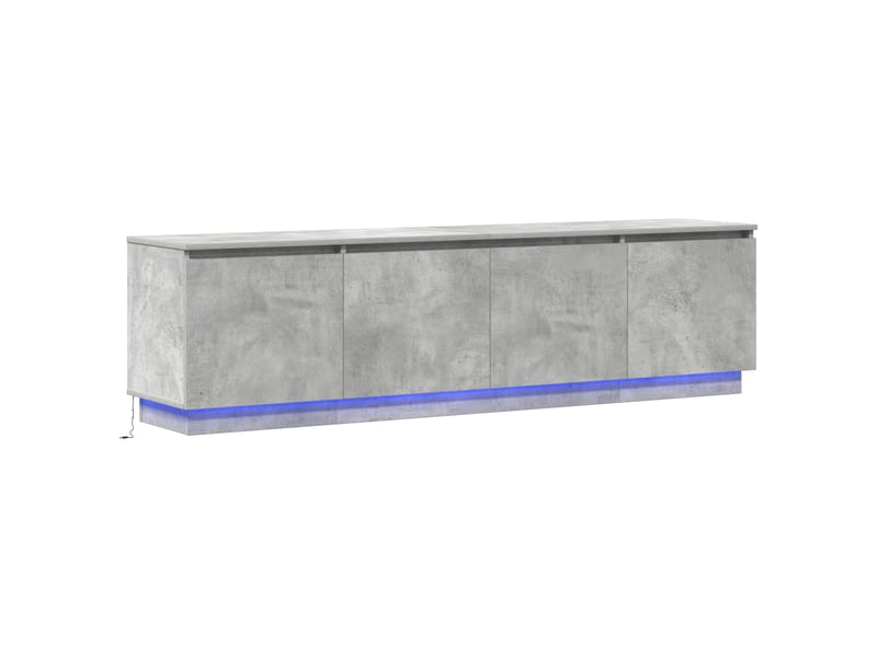  Meuble tv - banc tv - meuble de rangement 180 x 38 x 49 cm gris béton bois d'ingénierie  - Conforama A