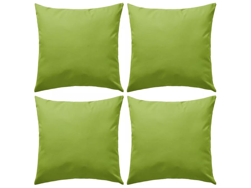  Lot de 4 coussins oreiller pour extérieur décoration jardin 45 x 45 cm vert pomme dec020091  - Conforama A