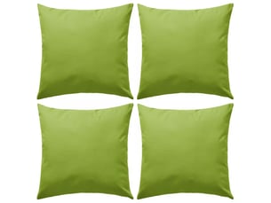 Lot de 4 coussins oreiller pour extérieur décoration jardin 45 x 45 cm vert pomme dec020091