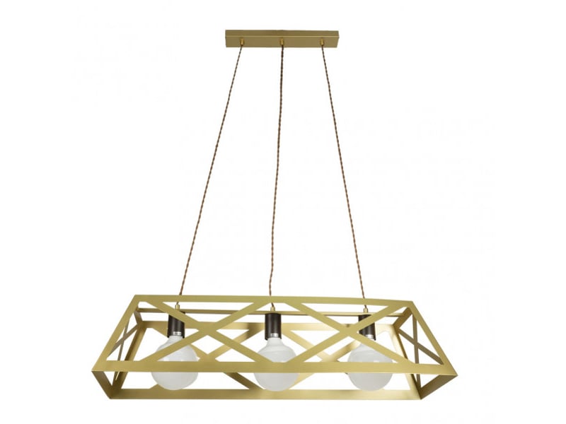  Fabrilamp melli, suspension classique, 3xe27, or mat, 35-125 x 85 x 30 cm 142993102 - Conforama A