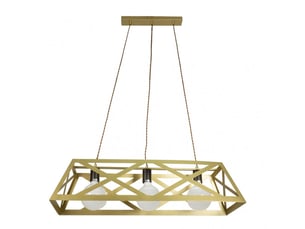 Fabrilamp melli, suspension classique, 3xe27, or mat, 35-125 x 85 x 30 cm