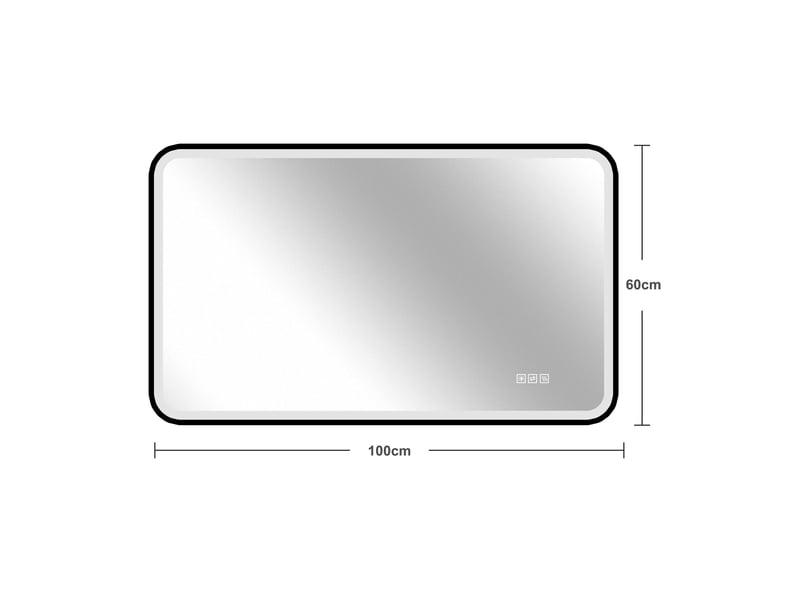  Miroir salle de bain led cadre aluminium noir antibuée 60 x 100 cm W3700P467928 - Conforama C