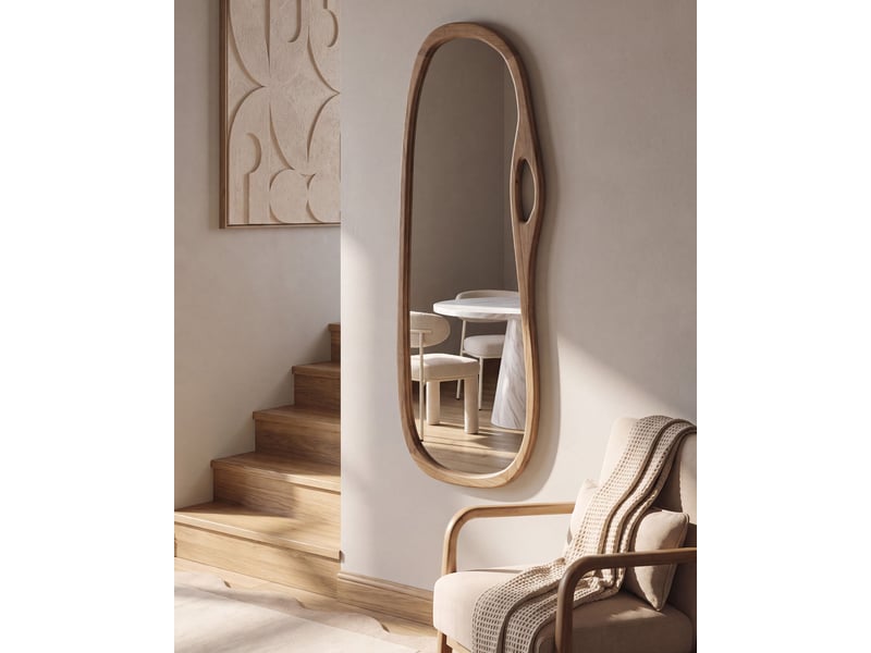  Miroir corbarieu 45 cm 159 cm bois de paulownia marron  - Conforama B