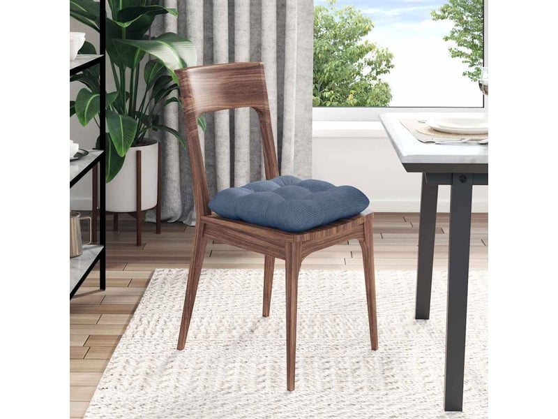 Lot de 4 coussins de siège, coussins décoratifs tissu en velours côtelé bleu 45 x 45 cm cf59979 - Conforama D