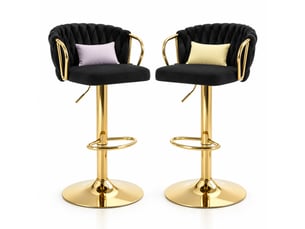 tabouret de bar assise réglable en hauteur - noir hauteur d'assise 83.5 cm vendu Par paire