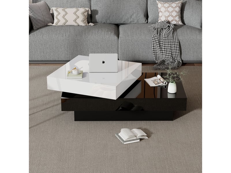  Table basse rectangulaire bicolore - 60x103 cm merax - Conforama B
