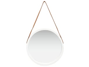 Miroir rond(e) à fixer coloris blanc <strong></strong>  <strong></strong> - 50 cm x 50 cm