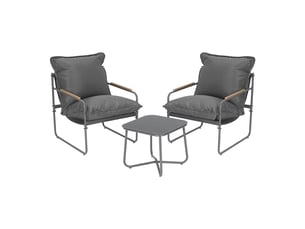 Ensemble de meubles de balcon 45x45x40,5 cm métal verre gris