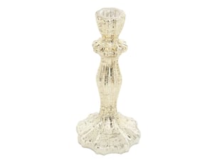 Bougeoir de noël en verre doré h. 20 cm