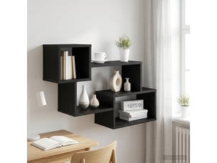 Étagère flottante montage mural chêne noir 87 x 20 x 55 cm cf41704