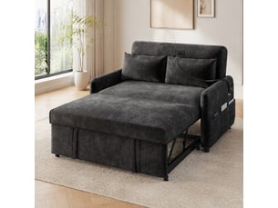 Canapé-lit 2 places tcqpz convertible 129 x 76 x 81 cm dossier réglable usb chenille gris
