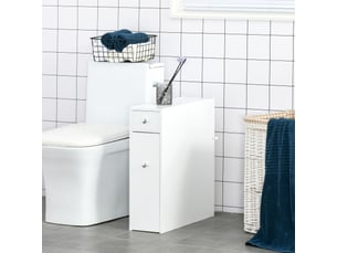 Meuble pour toilette salle de bain avec rangement papier toilette - 17 x 48 x 58 cm - 2 tiroirs organisateur en mdf