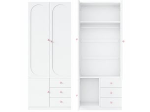 Armoires tcqpz lot de 2 160 x 50 x 200 cm 2 portes 3 tiroirs penderie et étagères mdf blanc