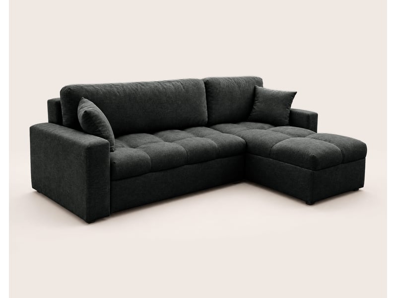 Cyro - canapé d'angle réversible 4 places convertible avec coffre en tissu - best mobilier - gris anthracite CYRO - Conforama E