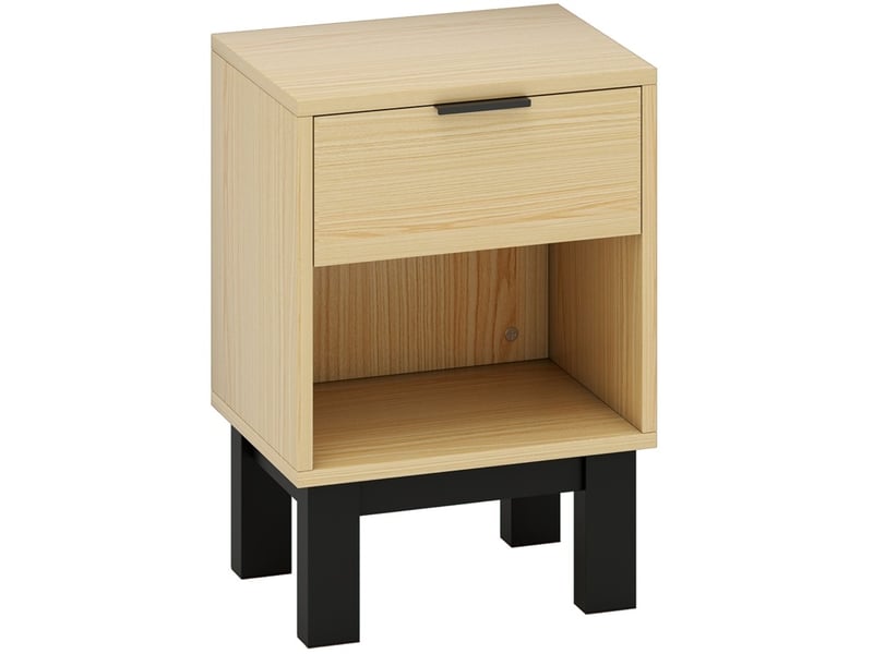  Table de chevet avec tiroir et niche ouverte 35x26x50 cm coloris chêne  - Conforama A