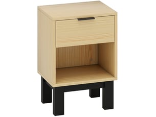 Table de chevet avec tiroir et niche ouverte 35x26x50 cm coloris chêne