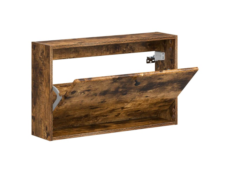 Meuble à chaussures mural, armoire à chaussures breda 71x17x43 cm chêne fumé  - Conforama C