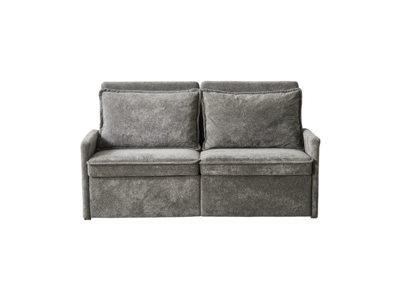 Canapé convertible 3-en-1 avec dossier réglable et usb - poches latérales chenille gris 172,5 × 71 × 95 cm - Conforama A