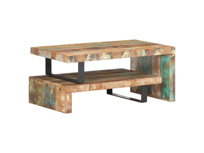  Ensemble de table basse 2 pcs bois de récupération massif  - Conforama B